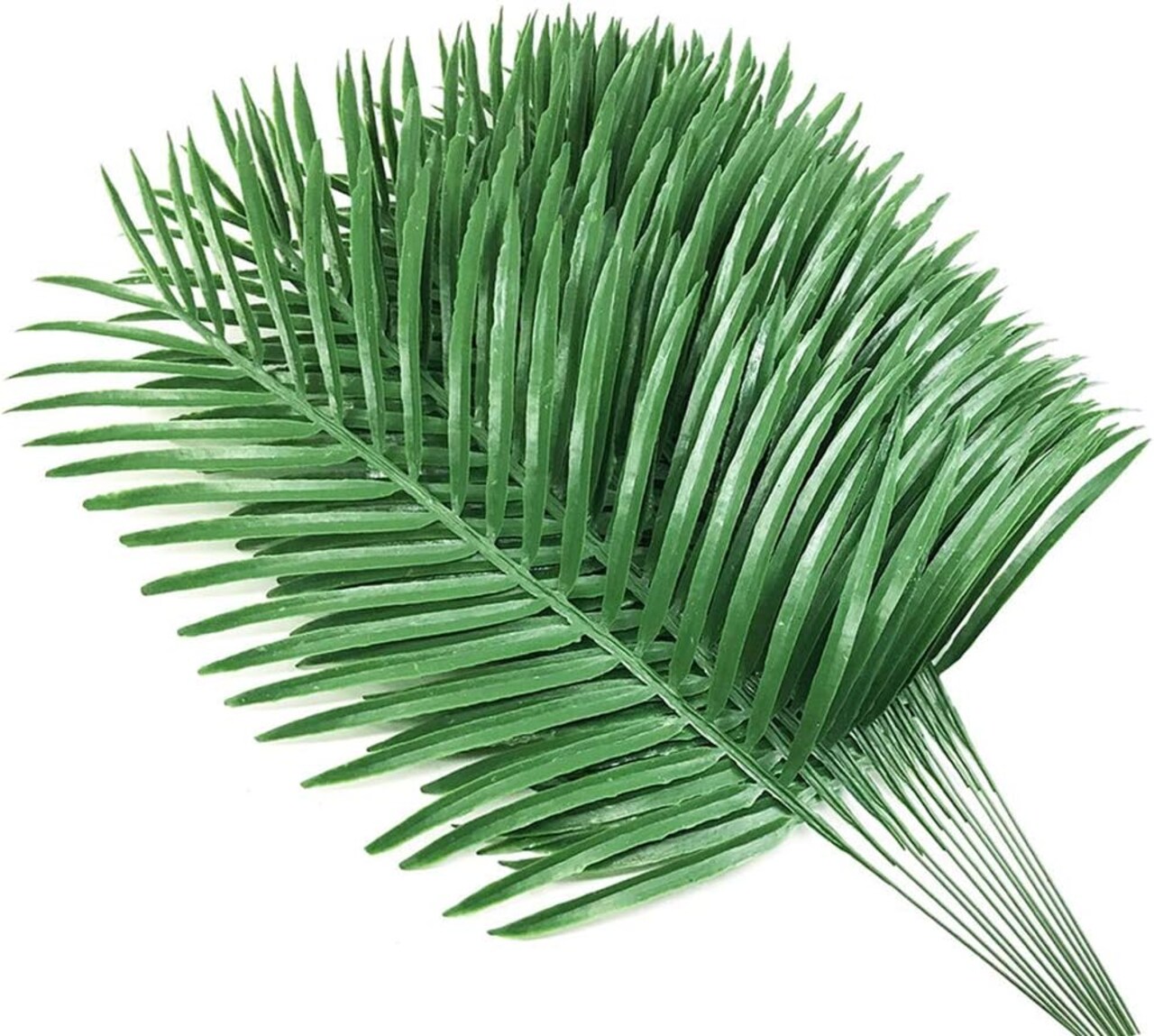 12pcs Artificial Palm Leaves Branches for Palm Sunday Faux Fake Palms Frond Plant Artificial Tropical Plants for Floral Arrangement Hawaiian Luau Jungle Beach Wedding Party (Green)